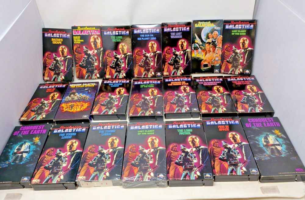 LOT Large 21 Vintage Battlestar Galactica TV Series Show VHS Tapes Movie